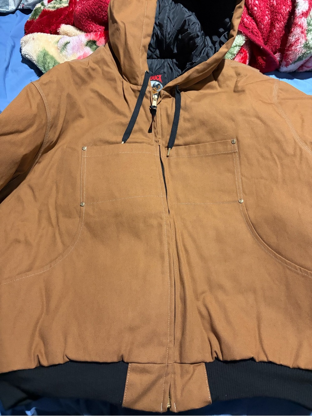 Insulated Tan Hooded Bomber Jacket